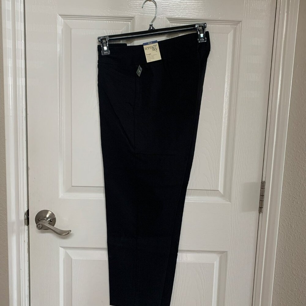 Terra & Sky PETITE Plus Size Black Millennium Pants NEW Size 0X PETITE